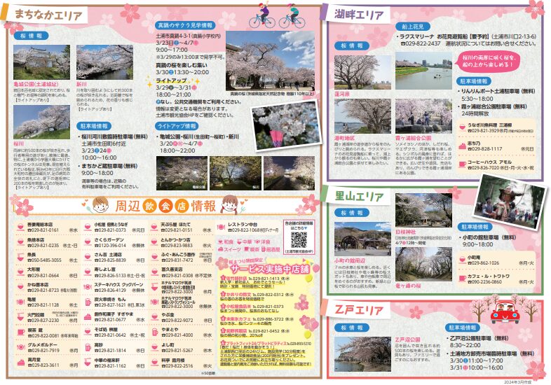 2024年茨城県　桜情報　土浦さくらまつりマップ２