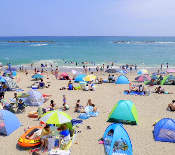 20204年　茨城県　海水浴場　海開き　阿字ヶ浦海水浴場